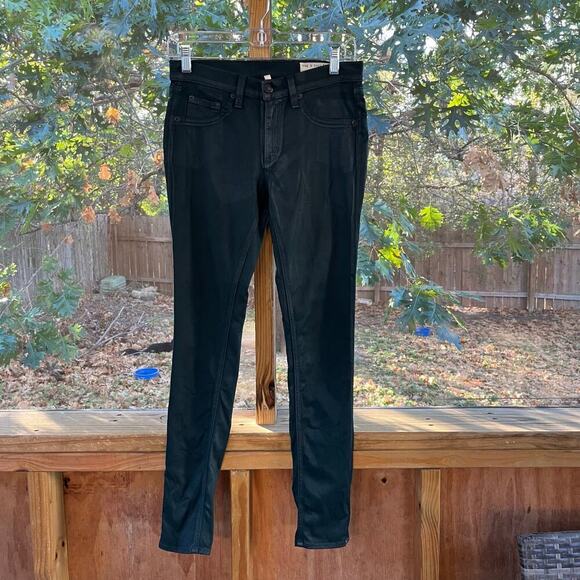 Rag & Bone Women's Green Coated Jeggings Size 27 - Picture 1 of 9